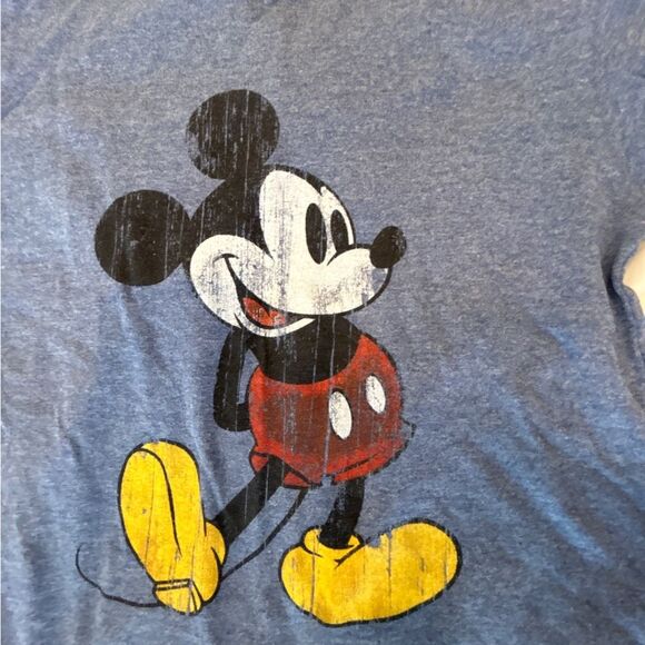 Disneyland Walt Disney World Girl's Blue Mickey Mouse Crew Neck Tee Shirt Small - Picture 2 of 7